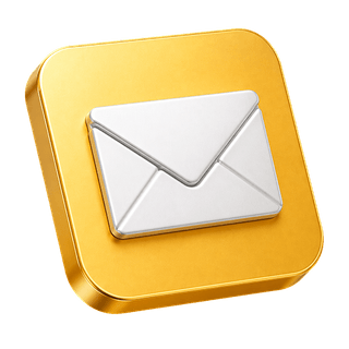 Icona 3D di una busta email come elemento decorativo nella pagina Contattaci